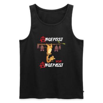 Angepisst von Angepasst Be Different Giraffe - Männer Premium Bio Tank Top - Schwarz - Vorne - AI Model Male 178 light (178cm)
