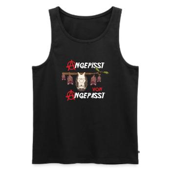 Angepisst von Angepasst Be Different Igel Anarchie - Männer Premium Bio Tank Top - Schwarz - Vorne - AI Model Male 178 light (178cm)
