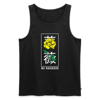 Black Rose No Regrets Floral Flower Rose - Men's Premium Organic Tank Top - black - Front - AI Model Male 178 light (178cm)