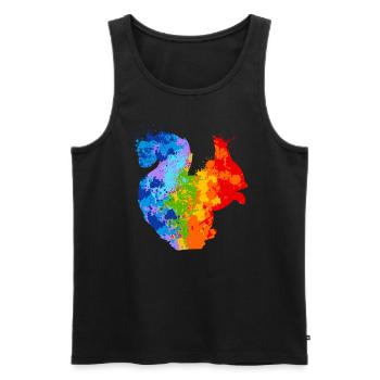 Eichhörnchen Splash Art Tierliebhaber - Männer Premium Bio Tank Top - Schwarz - Vorne - AI Model Male 178 light (178cm)