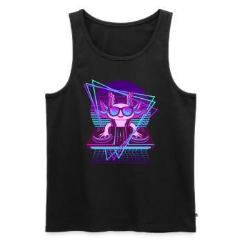 Cool Vaporwave Axolotl DJ Pult Axolotl - Männer Premium Bio Tank Top - Schwarz - Vorne - AI Model Male 178 light (178cm)