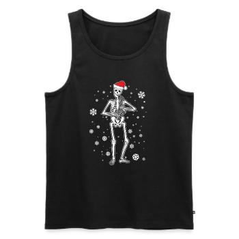 Saxophon Skelett mit Weihnachtsmütze Saxophonist - Männer Premium Bio Tank Top - Schwarz - Vorne - Michal (187cm)