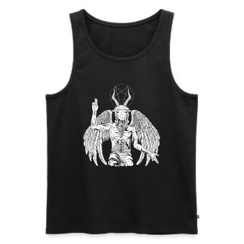 Devil Baphomet Chèvre gothique - Débardeur bio Premium Homme - noir - Devant - AI Model Male 178 light (178cm)