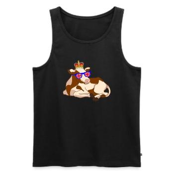 Kuh Rind Queen Elizabeth II Britische Krone - Männer Premium Bio Tank Top - Schwarz - Vorne - Michal (187cm)