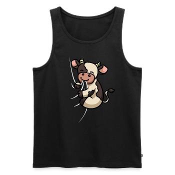 Mignon tissu de vache mordant vache suceuse - Débardeur bio Premium Homme - noir - Devant - AI Model Male 178 light (178cm)