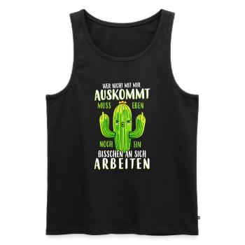 Wer mit mir nicht auskommt - Männer Premium Bio Tank Top - Schwarz - Vorne - AI Model Male 178 light (178cm)