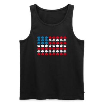 Citrouille d’Halloween Drapeau américain Patriotisme - Débardeur bio Premium Homme - noir - Devant - Michal (187cm)
