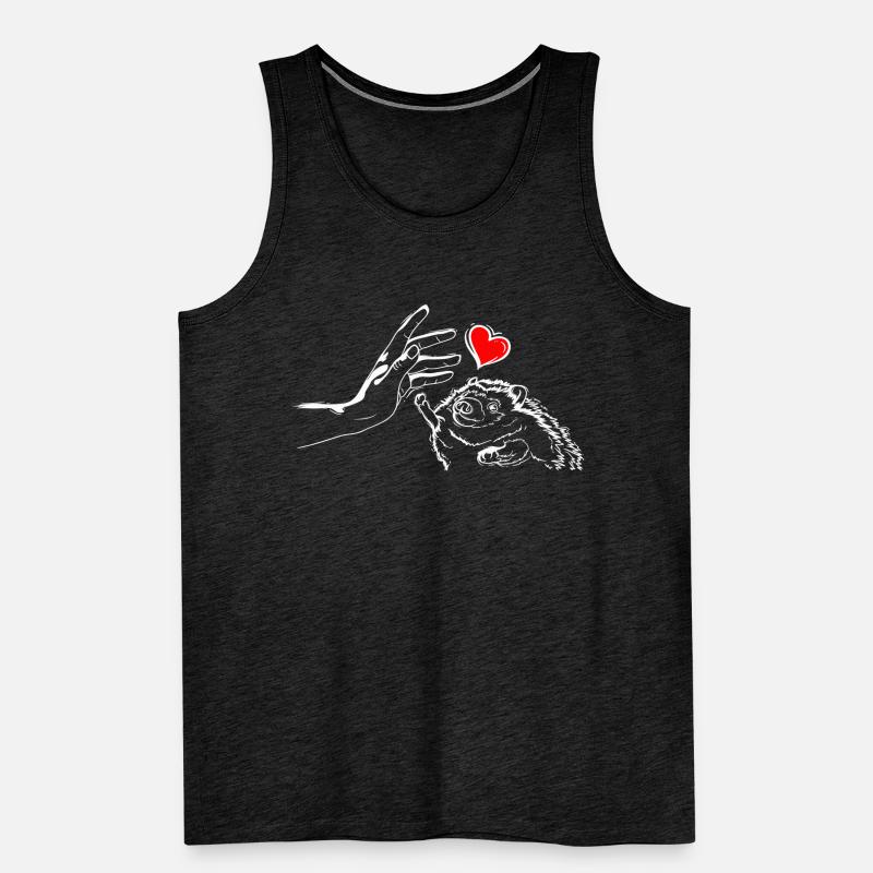Igel Herz Händchen Halten mit Igel Männer Premium Bio Tank Top