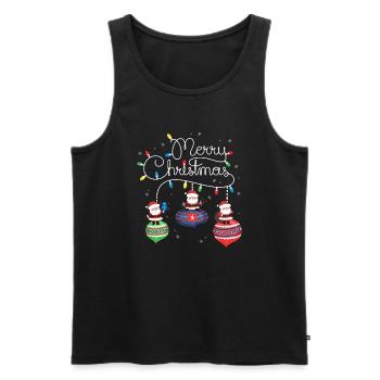 Joyeux Noël Père Noël - Débardeur bio Premium Homme - noir - Devant - Michal (187cm)