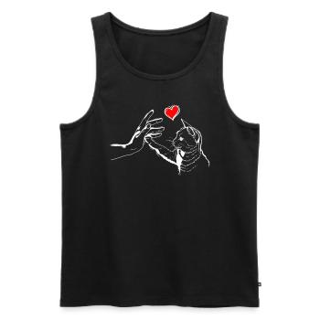 Cœur de chat High Five - Débardeur bio Premium Homme - noir - Devant - AI Model Male 178 light (178cm)