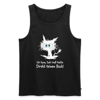 Ich Kam Sah Und Hatte Direkt Keinen Bock - Männer Premium Bio Tank Top - Schwarz - Vorne - Michal (187cm)