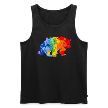 Color Splash Panda Colorful Panda - Men's Premium Organic Tank Top - black - Front - Michal (187cm)