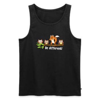 Be Different Fox Be You Autism Awareness Fox - Männer Premium Bio Tank Top - Schwarz - Vorne - AI Model Male 178 light (178cm)