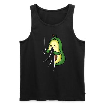 Avocado eats t-shirt Starving avocado - Men's Premium Organic Tank Top - black - Front - Michal (187cm)