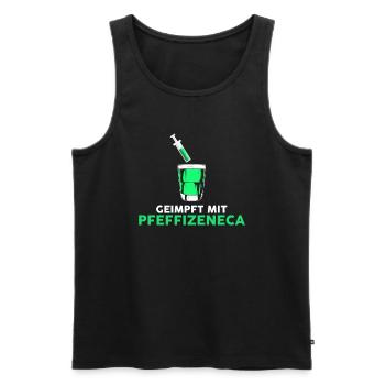 Inoculated with pepper peppermint liqueur - Men's Premium Organic Tank Top - black - Front - AI Model Male 178 light (178cm)
