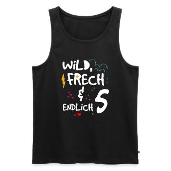 Wild Frech & endlich 5 Kindergeburtstag - Männer Premium Bio Tank Top - Schwarz - Vorne - Michal (187cm)