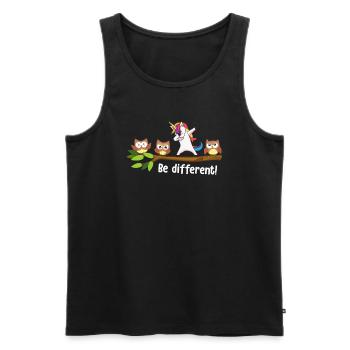 Soyez une licorne différente Soyez une licorne autiste - Débardeur bio Premium Homme - noir - Devant - Michal (187cm)