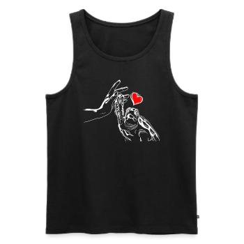 Turtle heart holding hands with turtle - Men's Premium Organic Tank Top - black - Front - AI Model Male 178 light (178cm)
