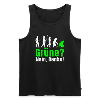Grün Nein Danke Stellungnahme - Männer Premium Bio Tank Top - Schwarz - Vorne - Michal (187cm)