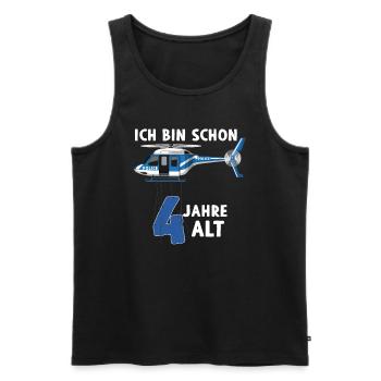 Polizei Hubschrauber 4. Geburtstag - Männer Premium Bio Tank Top - Schwarz - Vorne - Michal (187cm)