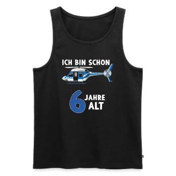 Polizei Hubschrauber Geburtstagsshirt 6 Jahre - Männer Premium Bio Tank Top - Schwarz - Vorne - Michal (187cm)
