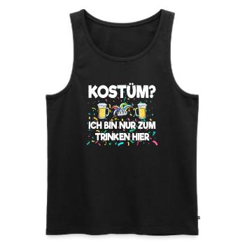 Kostüm? Ich bin nur zum Trinken hier - Männer Premium Bio Tank Top - Schwarz - Vorne - Michal (187cm)