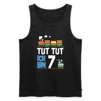 7. Geburtstag Tut Tut Eisenbahn - Männer Premium Bio Tank Top - Schwarz - Vorne - Michal (187cm)