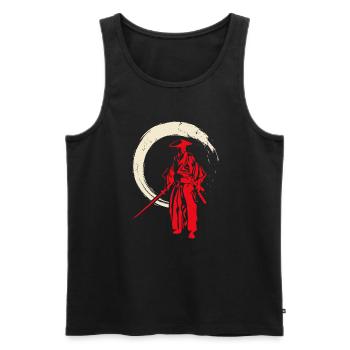 Retro Samurai Krieger - Männer Premium Bio Tank Top - Schwarz - Vorne - AI Model Male 178 light (178cm)