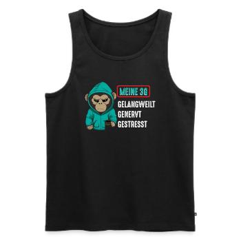 3G Gelangweilt Genervt Gestresst - Männer Premium Bio Tank Top - Schwarz - Vorne - AI Model Male 178 light (178cm)