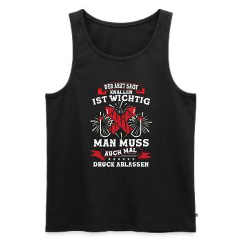 Knallen Ist Wichtig - Männer Premium Bio Tank Top - Schwarz - Vorne - AI Model Male 178 light (178cm)