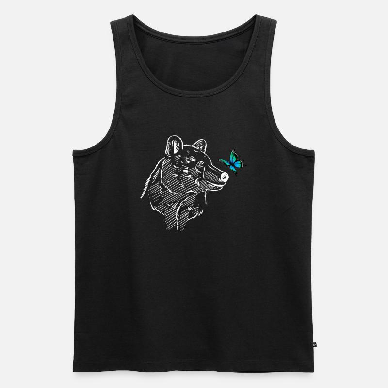 Eisbär mit Schmetterling - Männer Premium Bio Tank Top - Schwarz