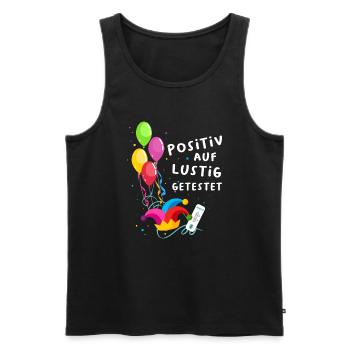Positiv auf Lustig Getestet - Männer Premium Bio Tank Top - Schwarz - Vorne - AI Model Male 178 light (178cm)
