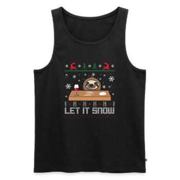 Let it snow Sloth Ugly Sweater - Débardeur bio Premium Homme - noir - Devant - Michal (187cm)