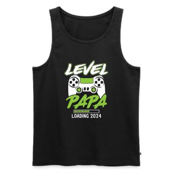 Papa Level Loading 2024 - Men's Premium Organic Tank Top - black - Front - Michal (187cm)