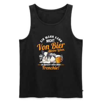 Ein Mann Kann Nicht Von Bier Alleine Leben Hund - Männer Premium Bio Tank Top - Schwarz - Vorne - Michal (187cm)