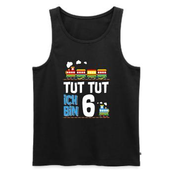 6. Geburtstag Tut Tut Eisenbahn Zug 6 Jahre - Männer Premium Bio Tank Top - Schwarz - Vorne - Michal (187cm)