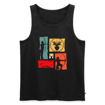 Archer Retro Archery - Männer Premium Bio Tank Top - Schwarz - Vorne - AI Model Male 178 light (178cm)