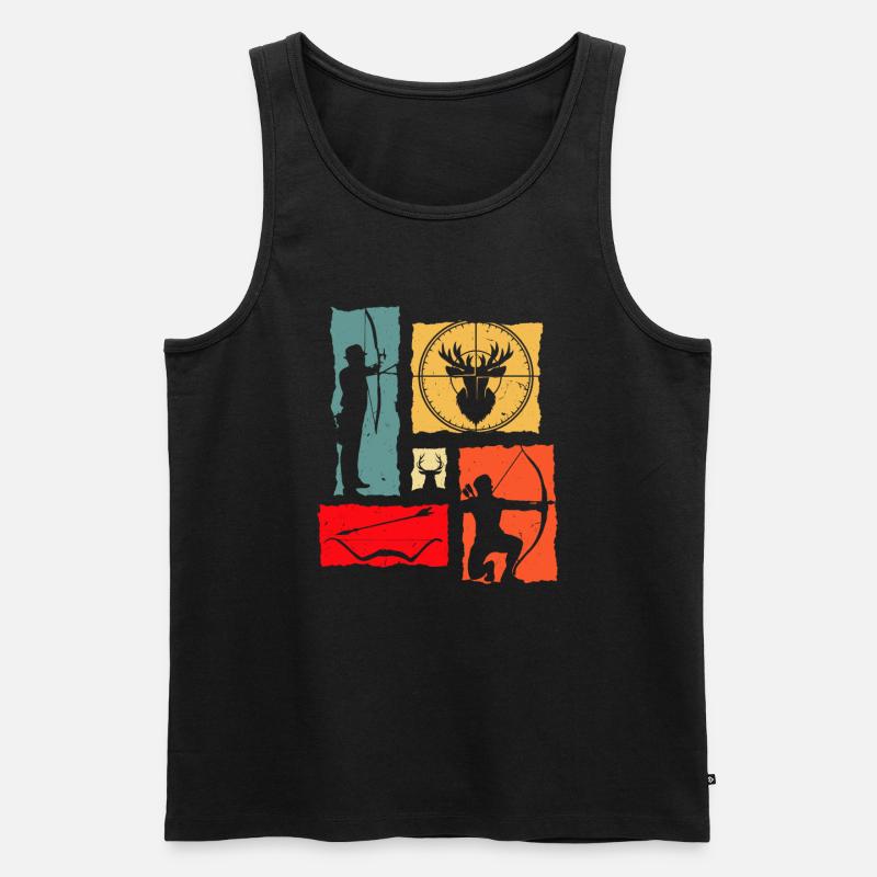 Archer Retro Archery - Männer Premium Bio Tank Top - Schwarz