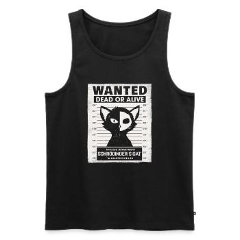 Wanted Dead Or Alive Schrödingers Cat - Men's Premium Organic Tank Top - black - Front - Michal (187cm)