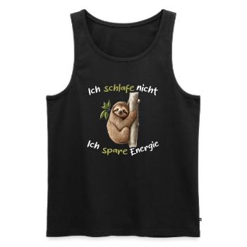 Ich Schlafe Nicht Ich Spare Energie Faultier - Männer Premium Bio Tank Top - Schwarz - Vorne - Michal (187cm)