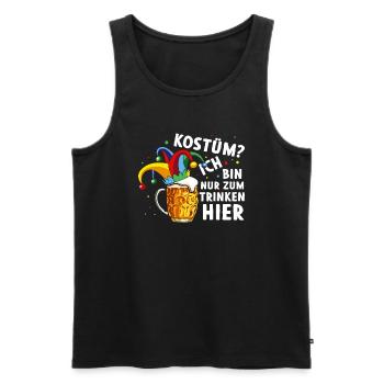 Kostüm? Ich bin nur zum Trinken hier - Männer Premium Bio Tank Top - Schwarz - Vorne - Michal (187cm)