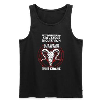 Kreuzzüge Inquisition Kirche wissen wie man feiert - Männer Premium Bio Tank Top - Schwarz - Vorne - AI Model Male 178 light (178cm)