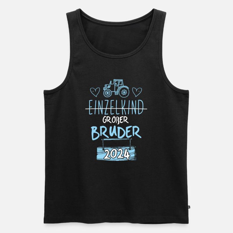 Großer Bruder 2024 Traktor - Männer Premium Bio Tank Top - Schwarz