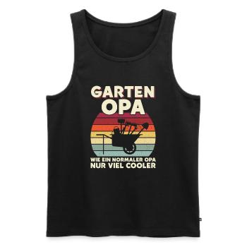 Garten Opa Wie Ein Normaler Opa Nur Viel Cooler - Männer Premium Bio Tank Top - Schwarz - Vorne - Michal (187cm)
