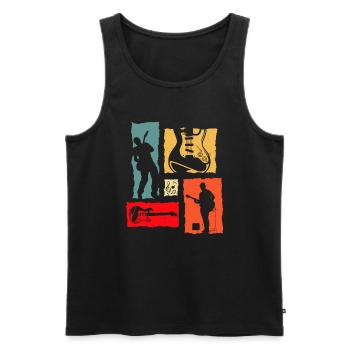 Guitariste Retro - Débardeur bio Premium Homme - noir - Devant - Michal (187cm)