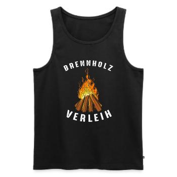 Brennholz Verleih - Männer Premium Bio Tank Top - Schwarz - Vorne - AI Model Male 178 light (178cm)
