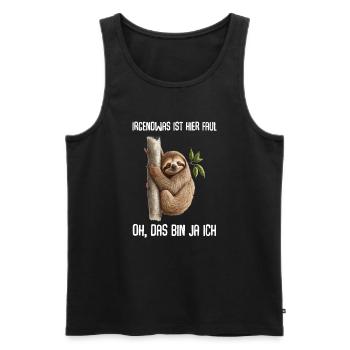 Irgendwas Ist Hier Faul Faultier - Männer Premium Bio Tank Top - Schwarz - Vorne - AI Model Male 178 light (178cm)