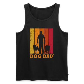 Dog Dad to the power of 2 - Men's Premium Organic Tank Top - black - Front - AI Model Male 178 light (178cm)