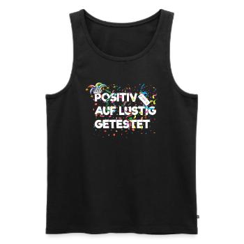 Positiv auf Lustig Getestet - Männer Premium Bio Tank Top - Schwarz - Vorne - AI Model Male 178 light (178cm)