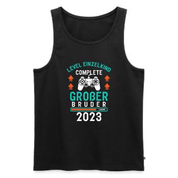 Großer Bruder 2023 Loading Complete Gamer - Männer Premium Bio Tank Top - Schwarz - Vorne - Michal (187cm)